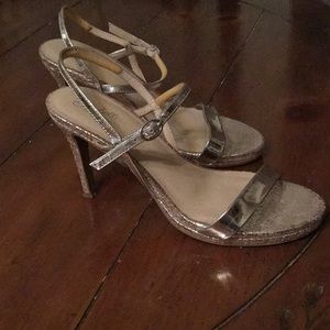 Silver heels - size 7